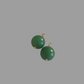 Grøn jade sten til øreringe i forgyldt sølv (10 mm)